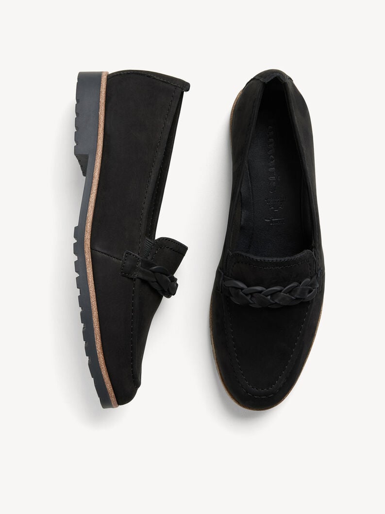 Tamaris Lederslipper - Schwarz
