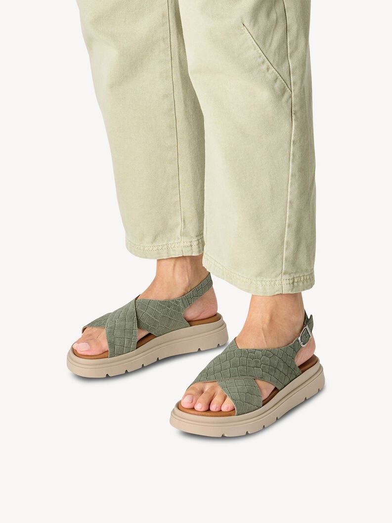 Tamaris Ledersandalette - Grün
