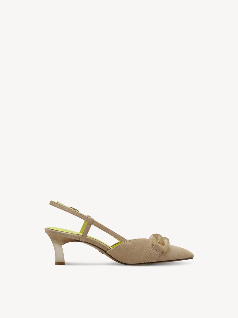Tamaris Lederslingpumps - Beige