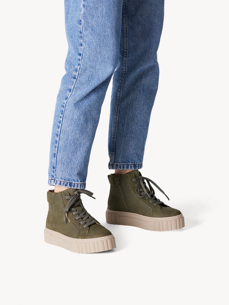 Tamaris Lederstiefelette - Grün