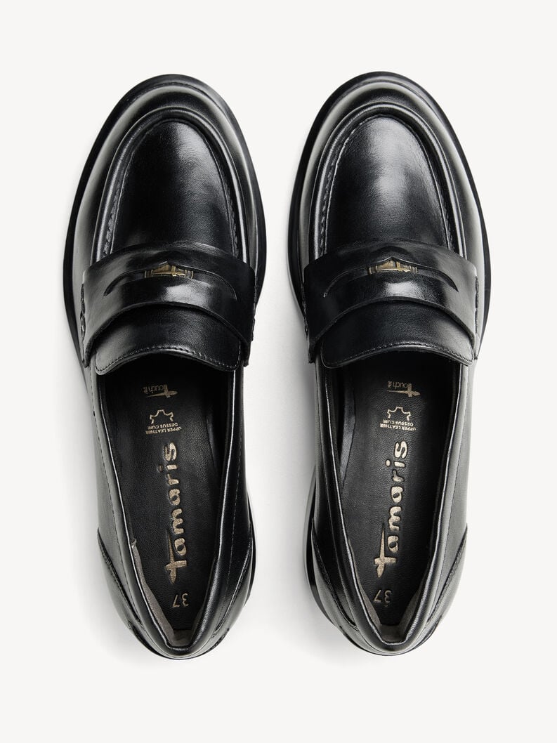 Tamaris Lederslipper - Schwarz