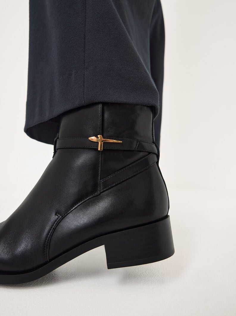 Tamaris Lederstiefelette - Schwarz