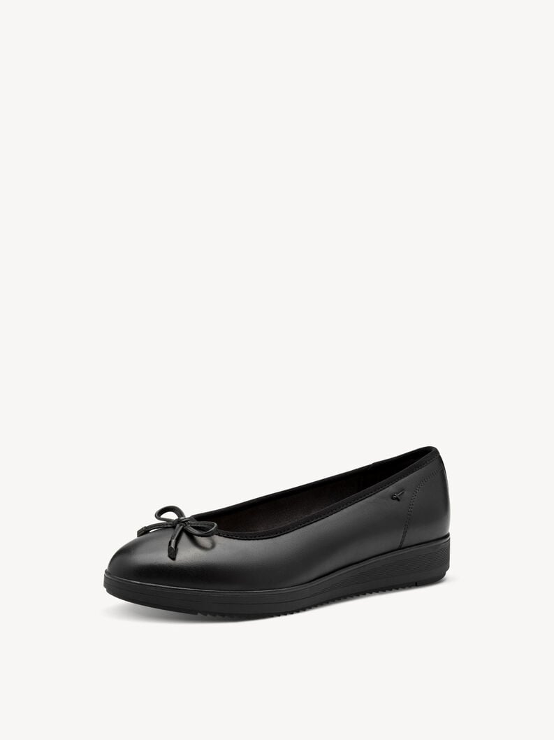 Tamaris Lederballerina - Schwarz