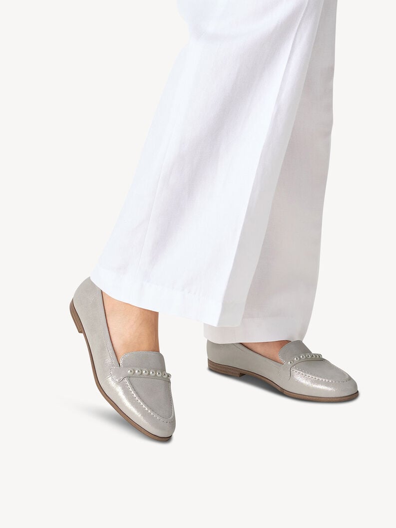 Tamaris Lederslipper - Silber