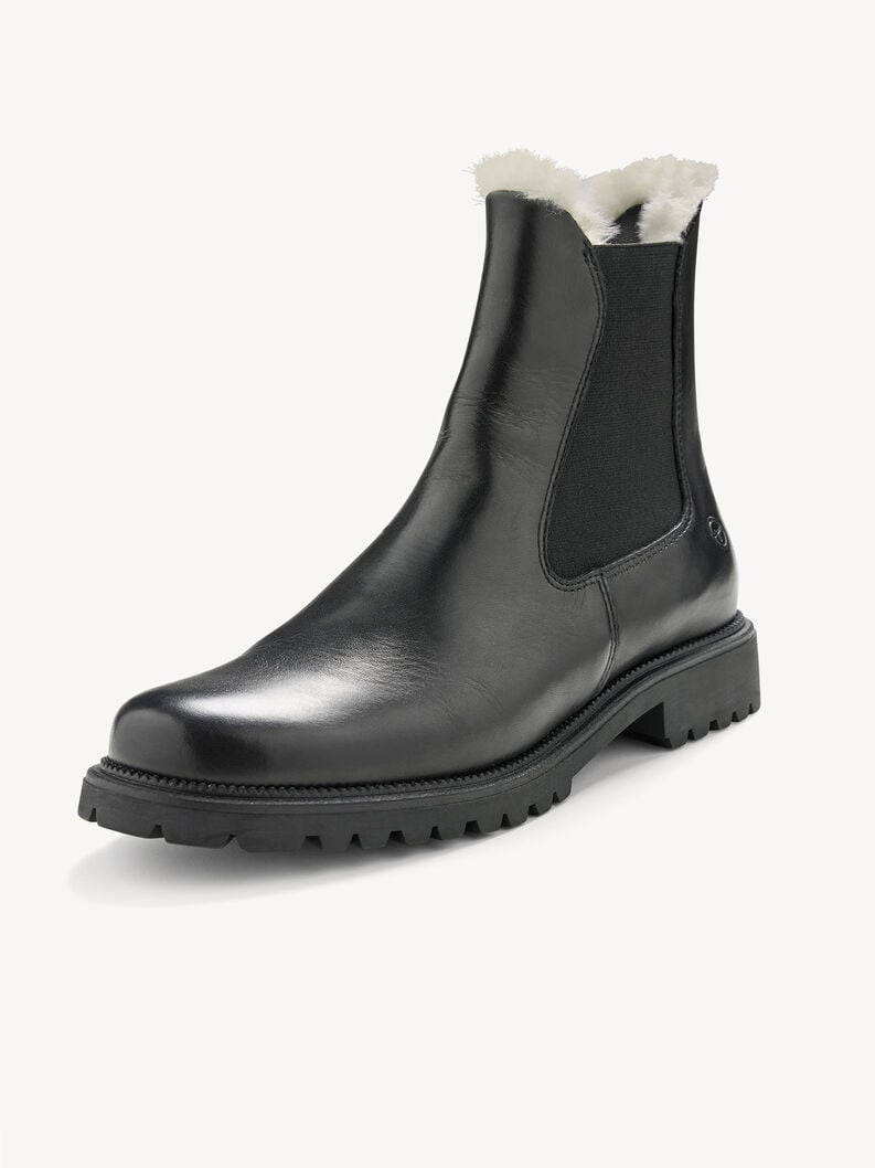 Tamaris Lederstiefelette - Schwarz Warmfutter