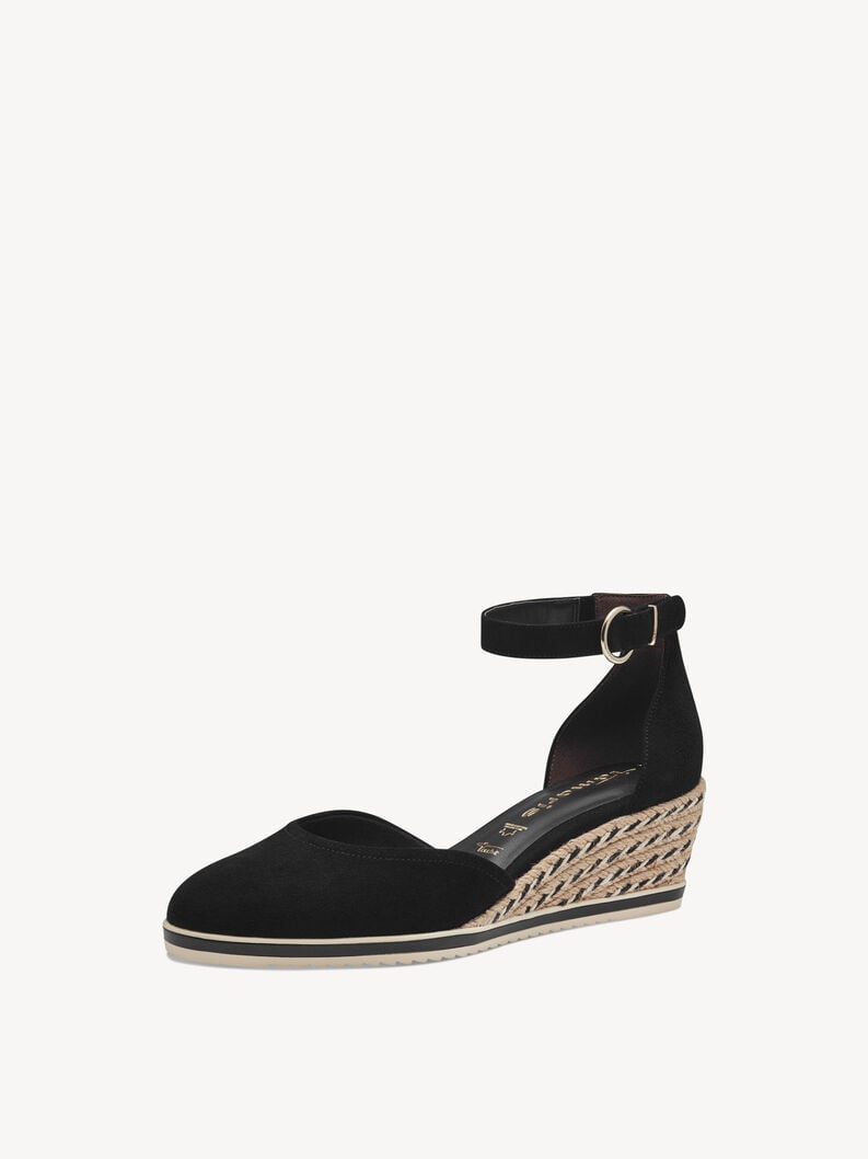 Tamaris Lederkeilpumps - Schwarz