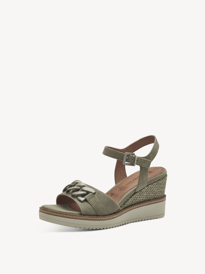 Tamaris Ledersandalette - Grün