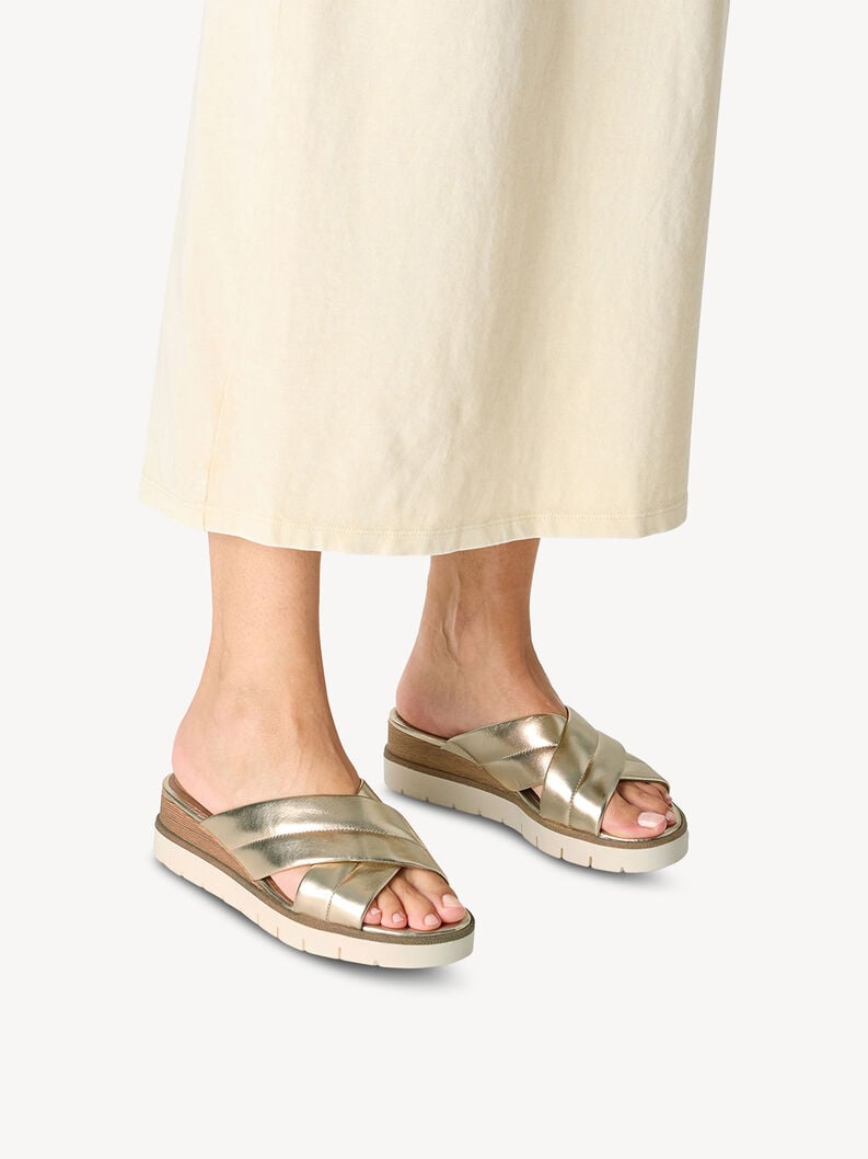 Tamaris Lederpantolette - Gold