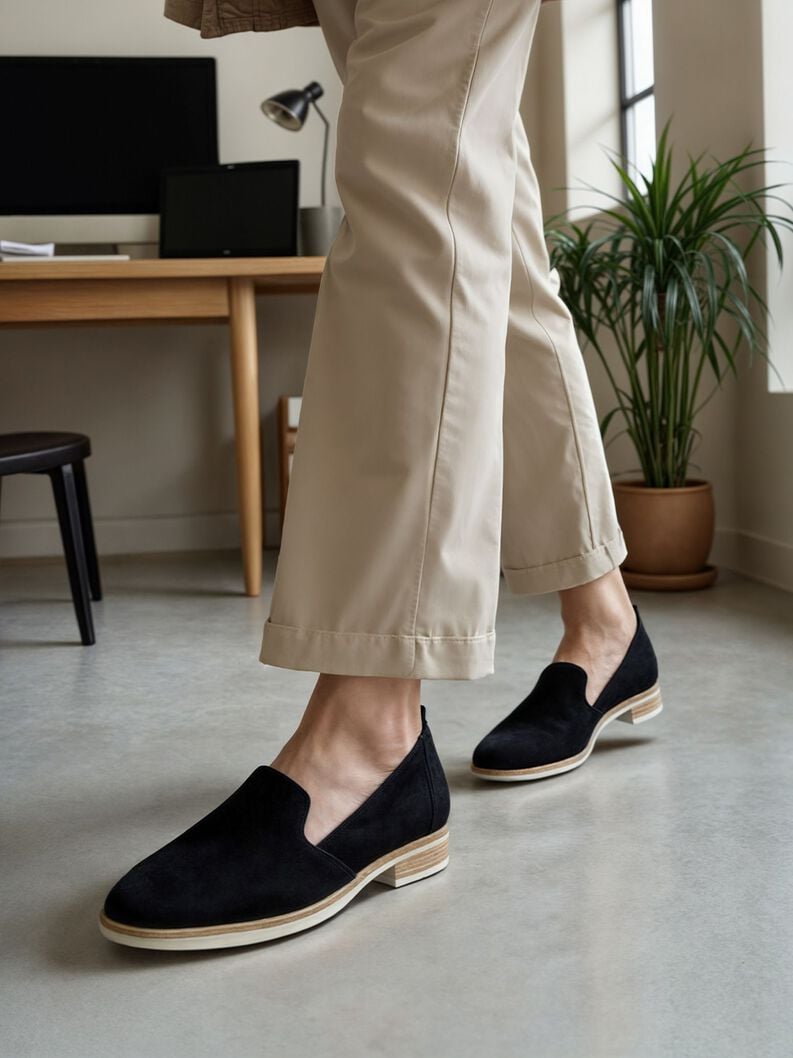 Tamaris Lederslipper - Schwarz