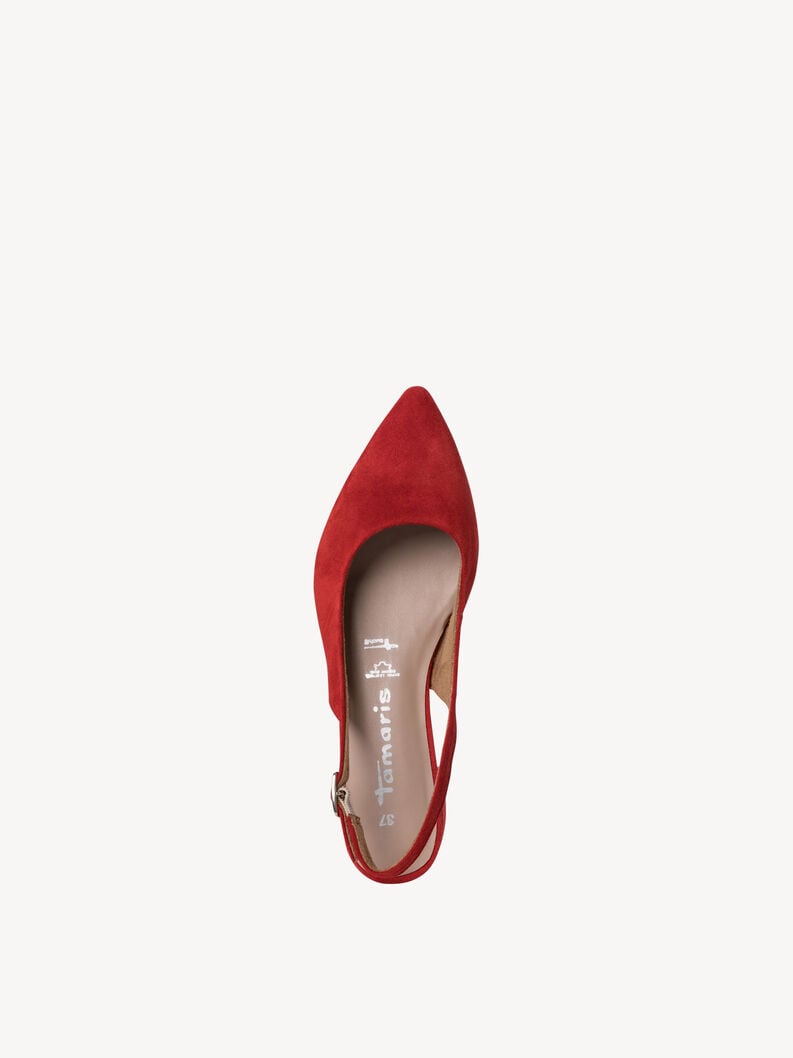 Tamaris Lederslingpumps - Rot