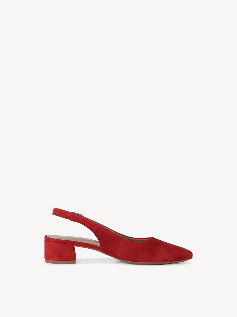Tamaris Lederslingpumps - Rot