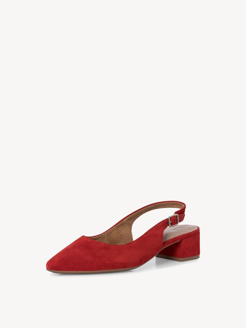 Tamaris Lederslingpumps - Rot