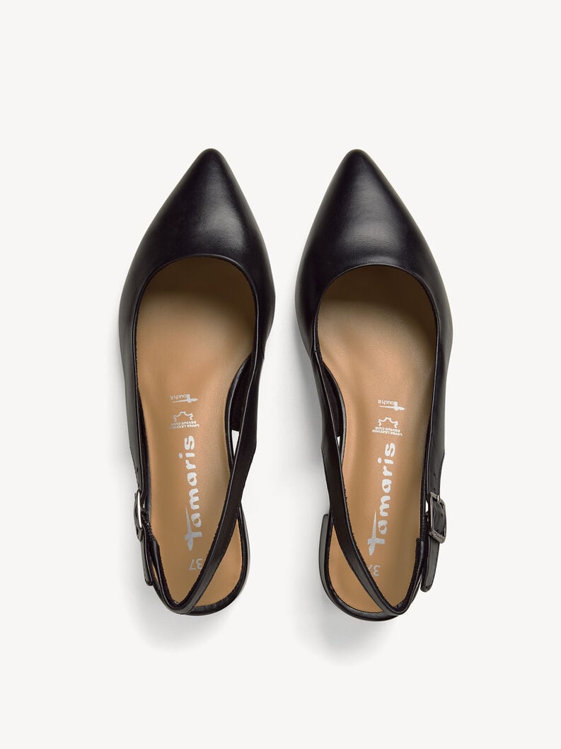 Tamaris Lederslingpumps - Schwarz