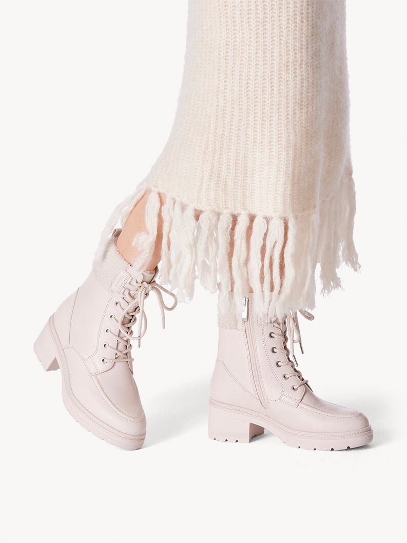 Tamaris Lederstiefelette - Beige Warmfutter
