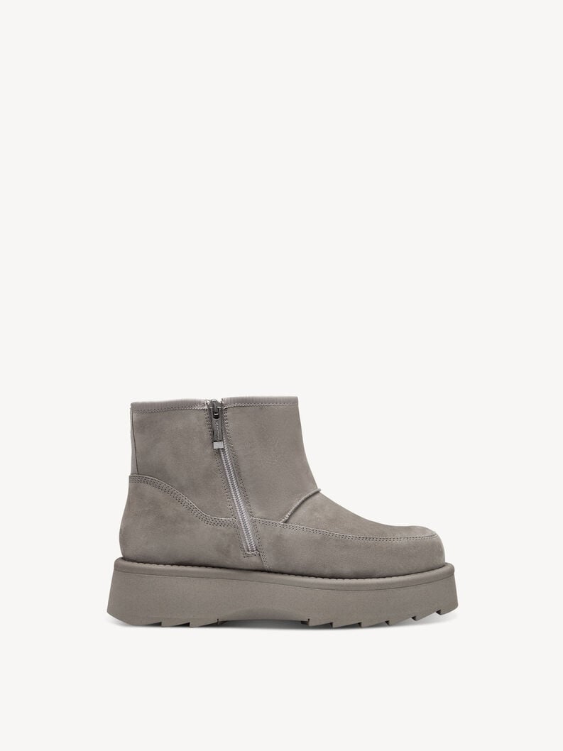 Tamaris Lederstiefelette - Grau Warmfutter