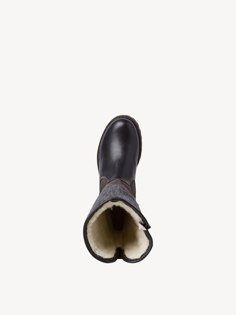 Tamaris Lederstiefel - Schwarz Warmfutter