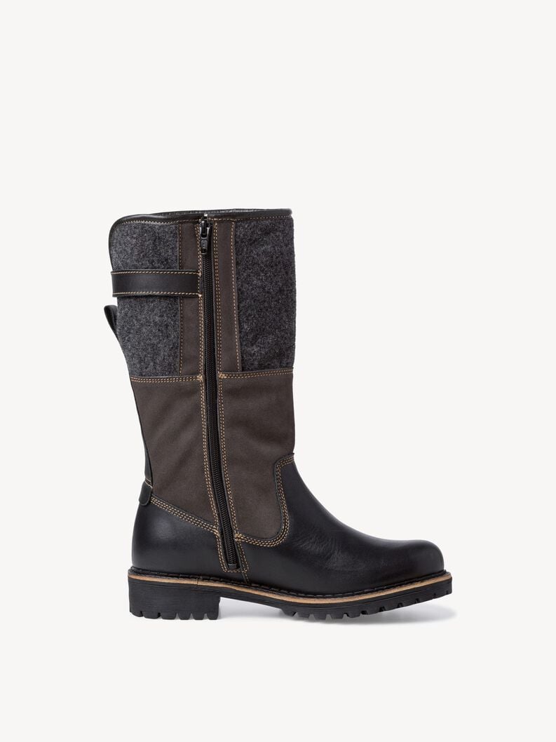 Tamaris Lederstiefel - Schwarz Warmfutter