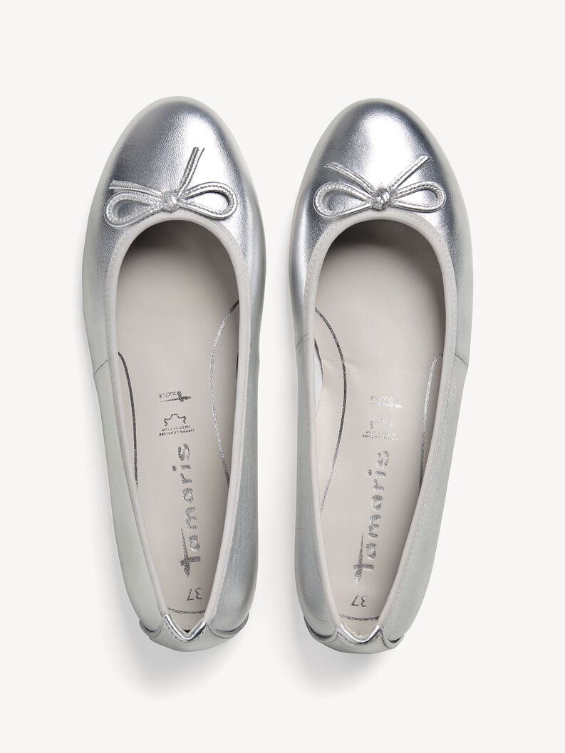 Tamaris Lederballerina - Silber