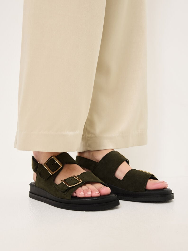Tamaris Ledersandalette - Grün