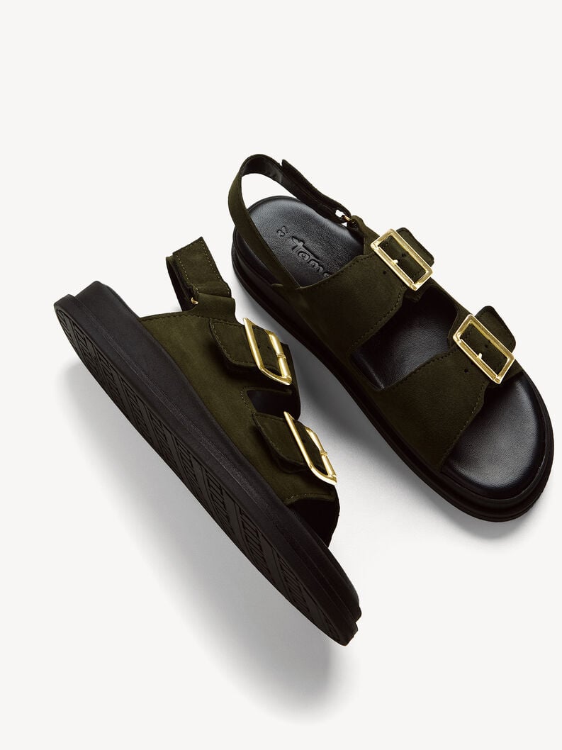 Tamaris Ledersandalette - Grün