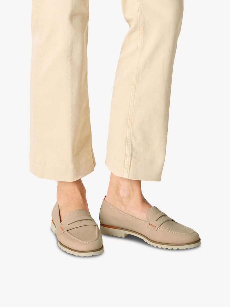 Tamaris Lederslipper - Beige