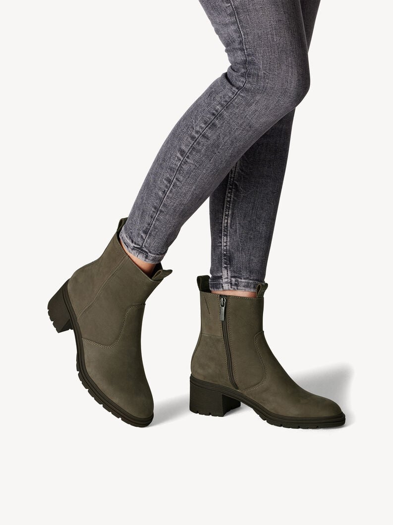 Tamaris Lederstiefelette - Grün