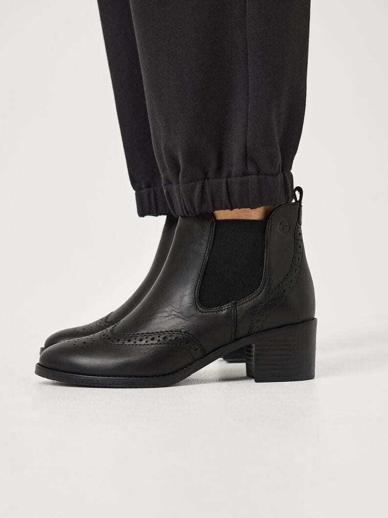Tamaris Leder Chelsea Boot - Schwarz