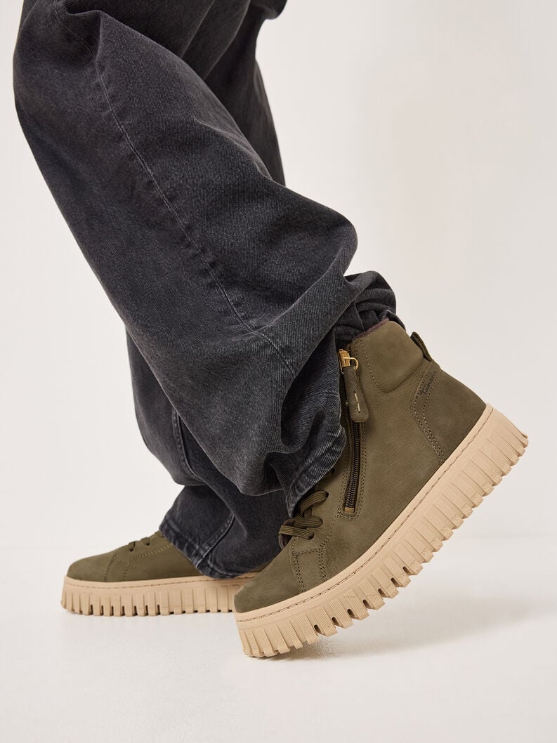 Tamaris Lederstiefelette - Grün