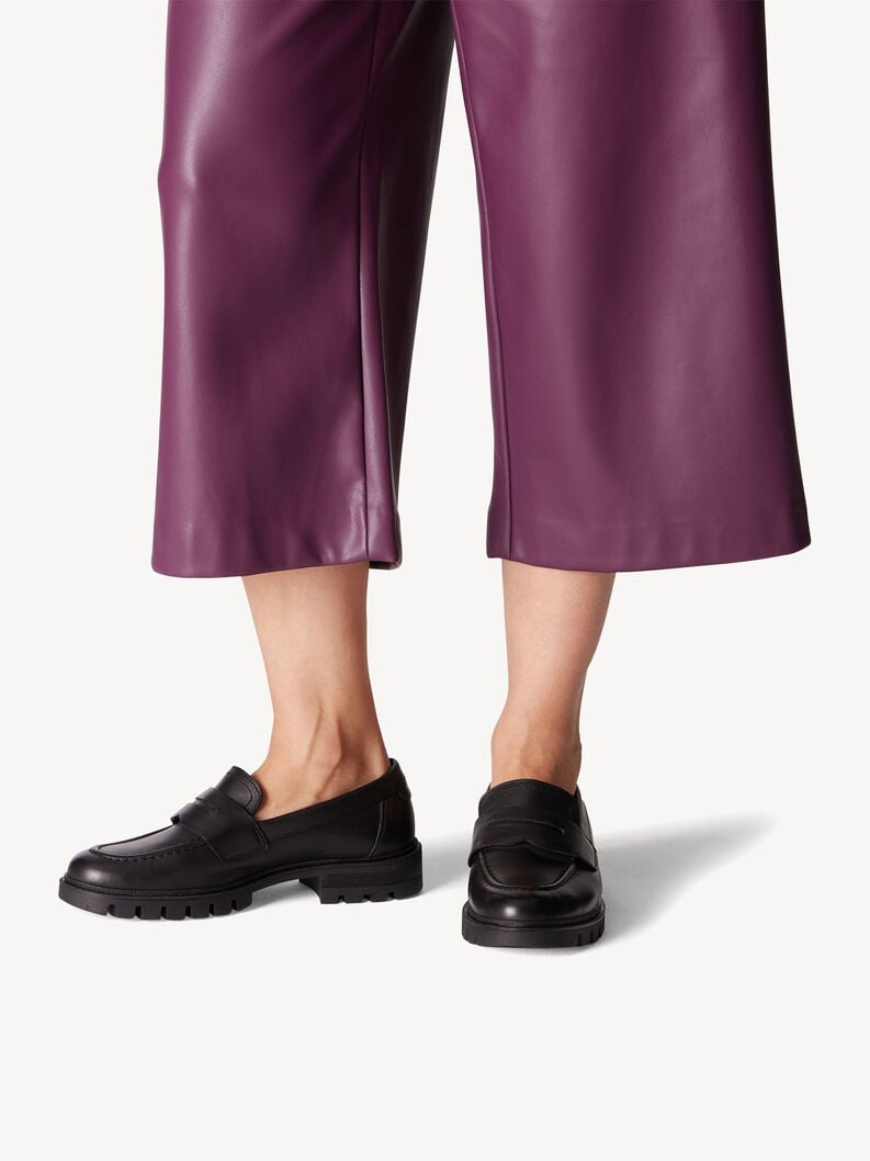 Tamaris Lederslipper - Schwarz