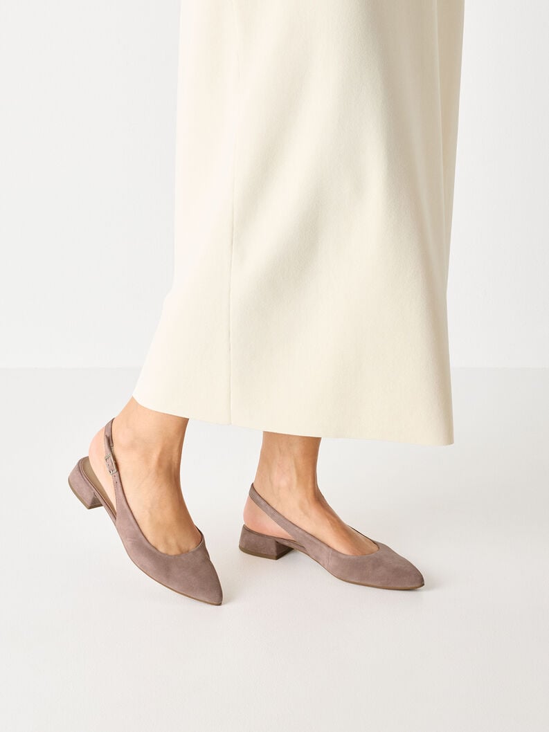 Tamaris Lederslingpumps - Beige