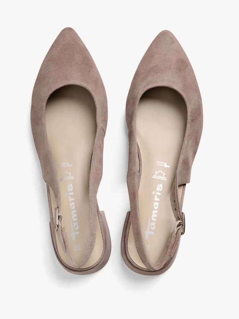 Tamaris Lederslingpumps - Beige