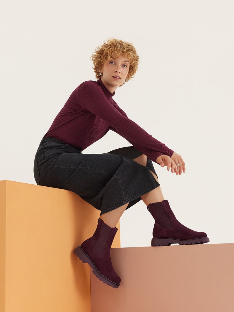 Tamaris Leder Chelsea Boot - Rot