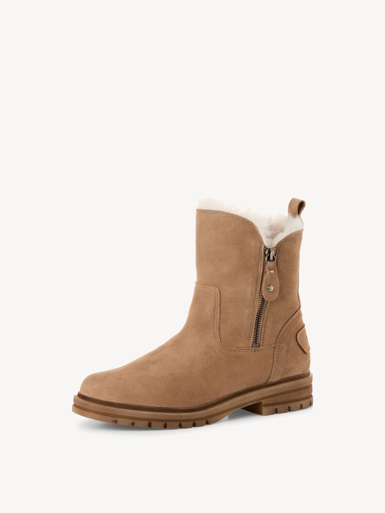 Tamaris Lederstiefelette - Beige Warmfutter
