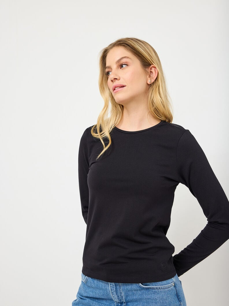 Tamaris Langarmshirt - Schwarz
