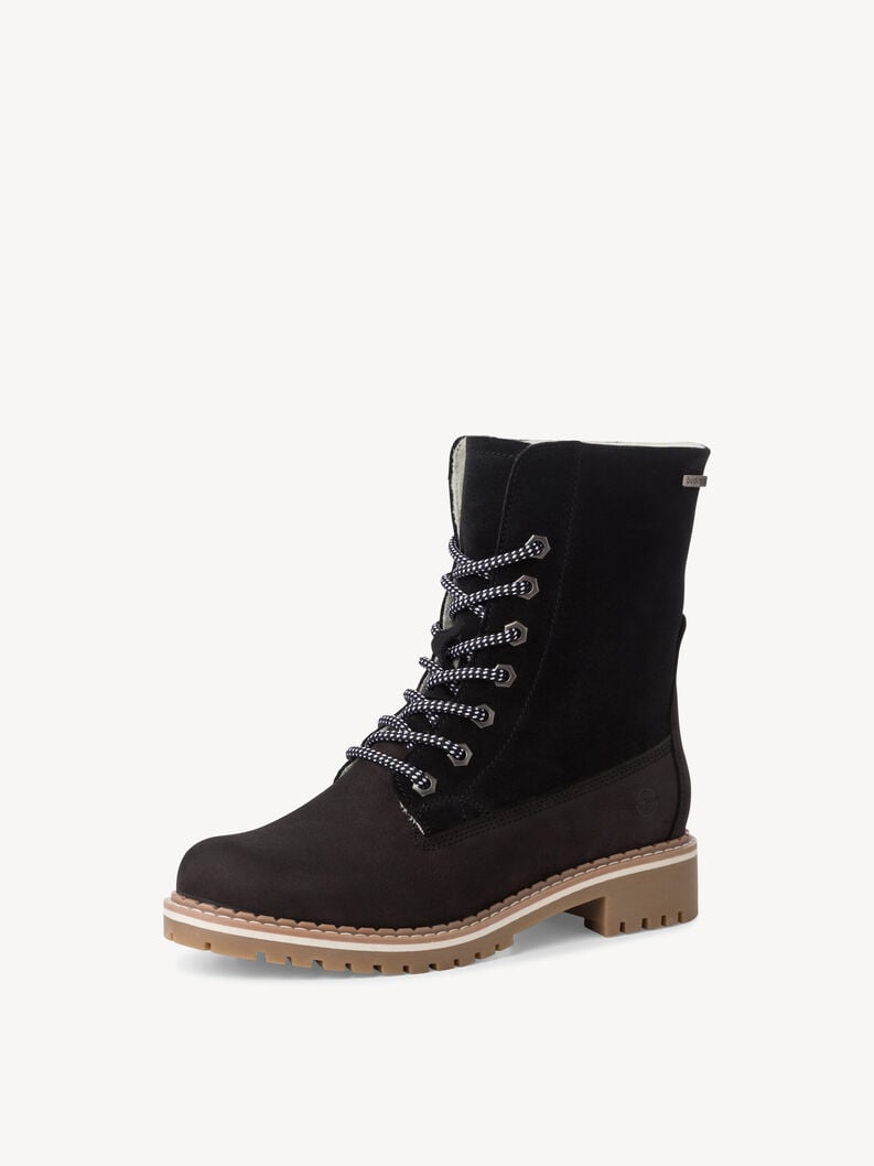 Tamaris Lederstiefelette - Schwarz Warmfutter