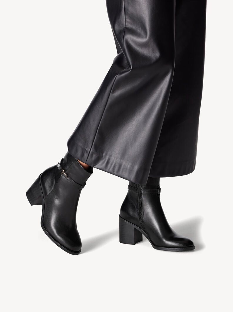 Tamaris Lederstiefelette - Schwarz