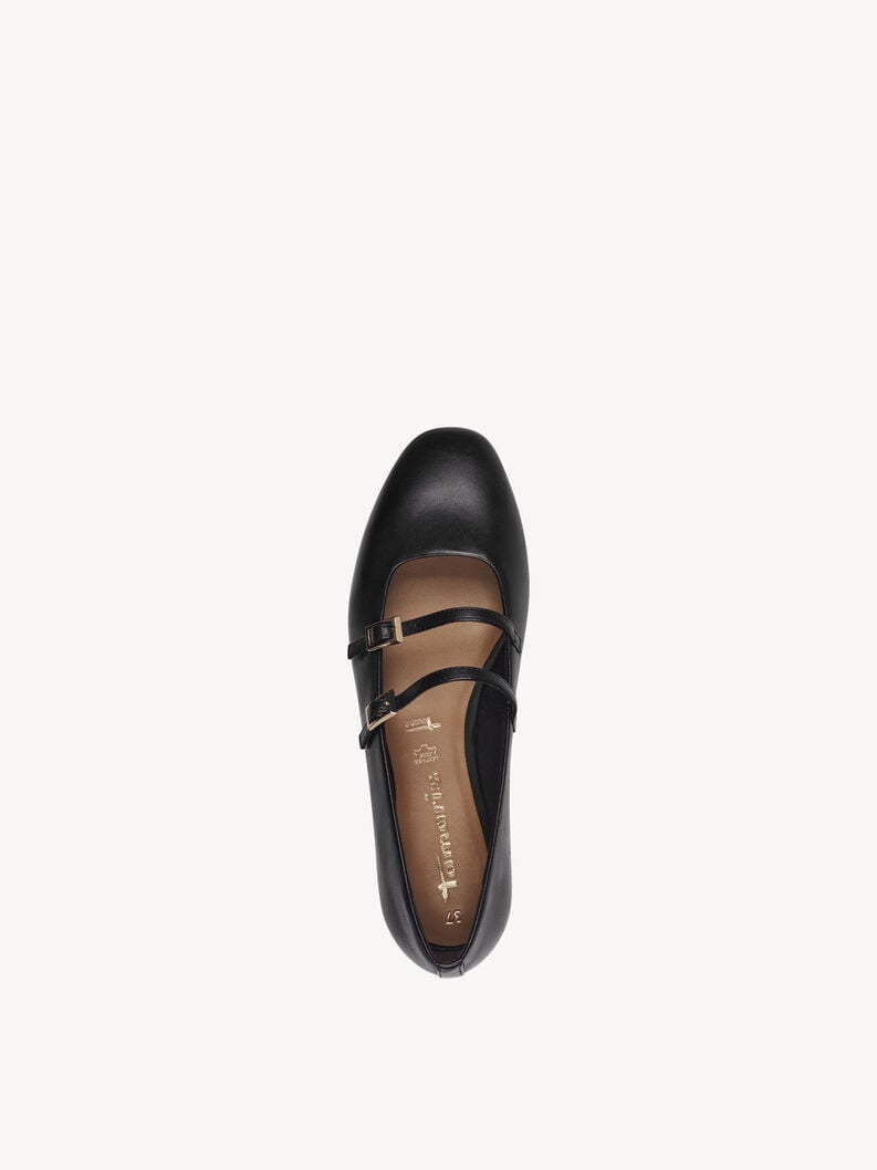 Tamaris Lederballerina - Schwarz