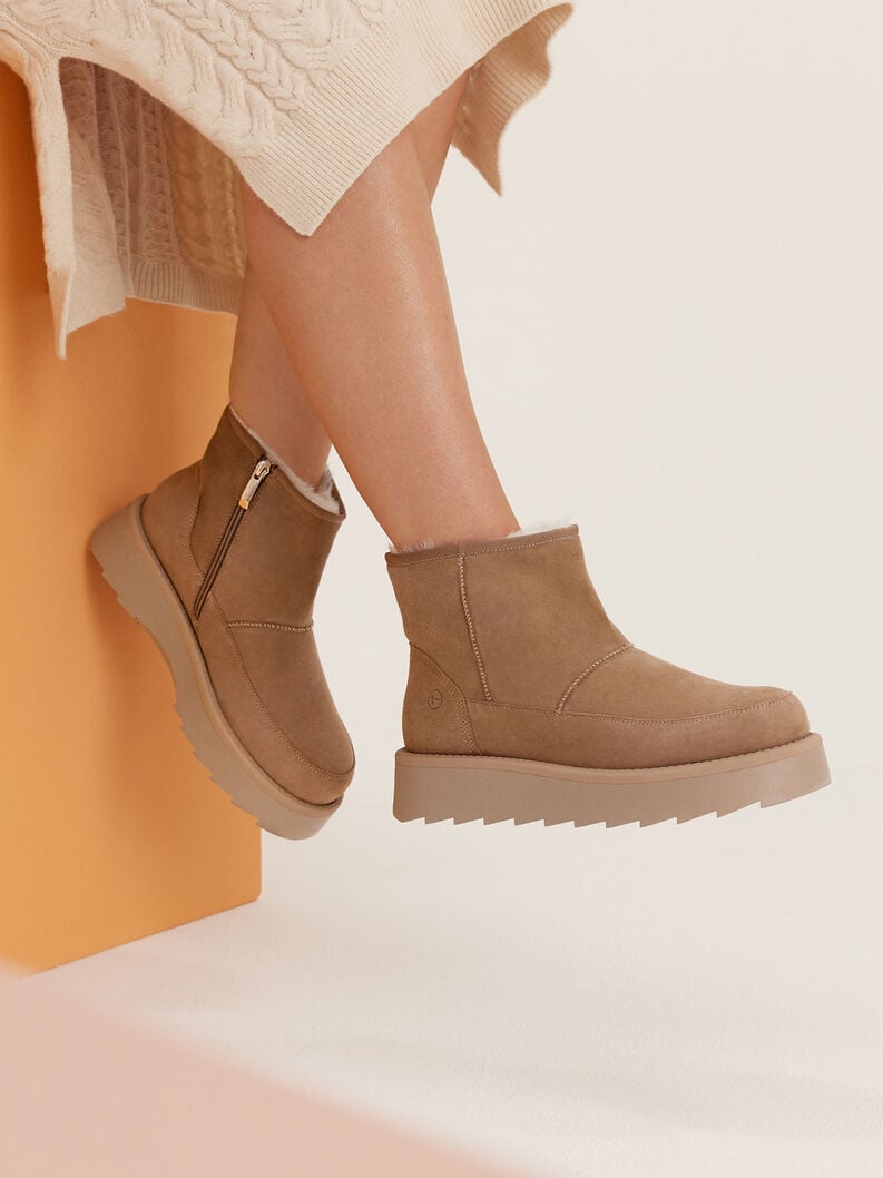 Tamaris Lederstiefelette - Braun Warmfutter