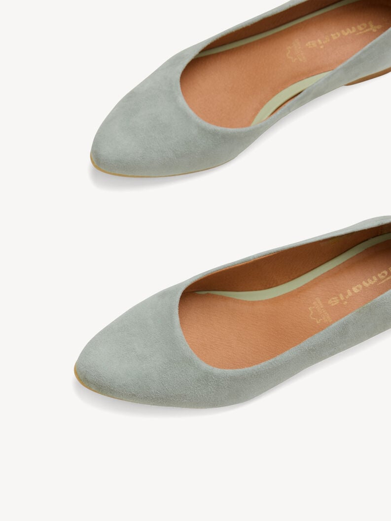 Tamaris Lederballerina - Grün