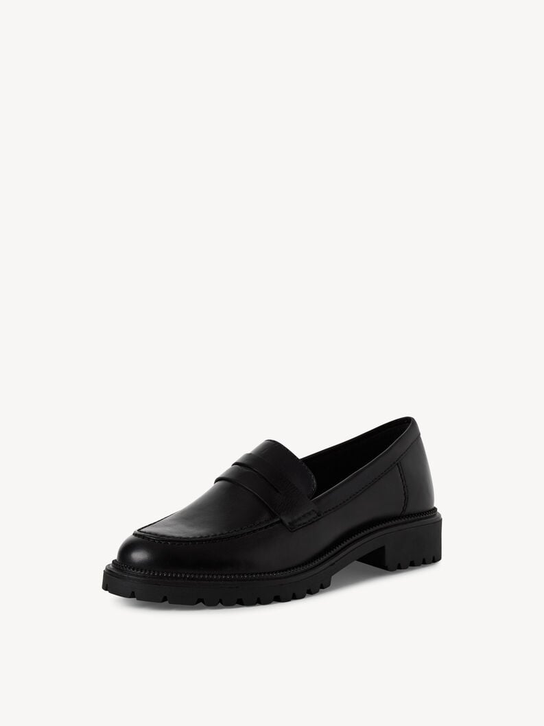 Tamaris Lederslipper - Schwarz