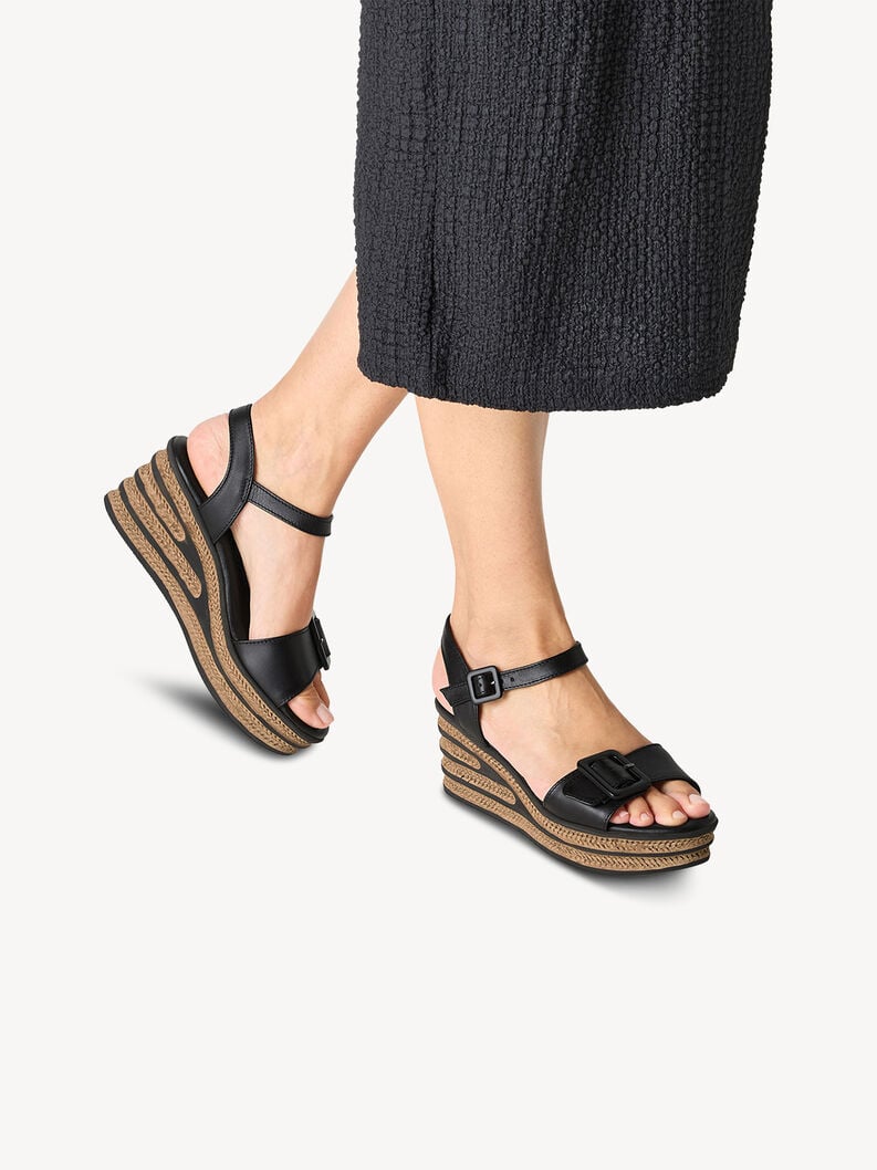 Tamaris Ledersandalette - Schwarz
