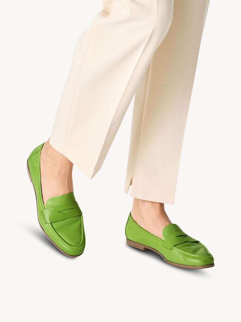 Tamaris Lederslipper - Grün