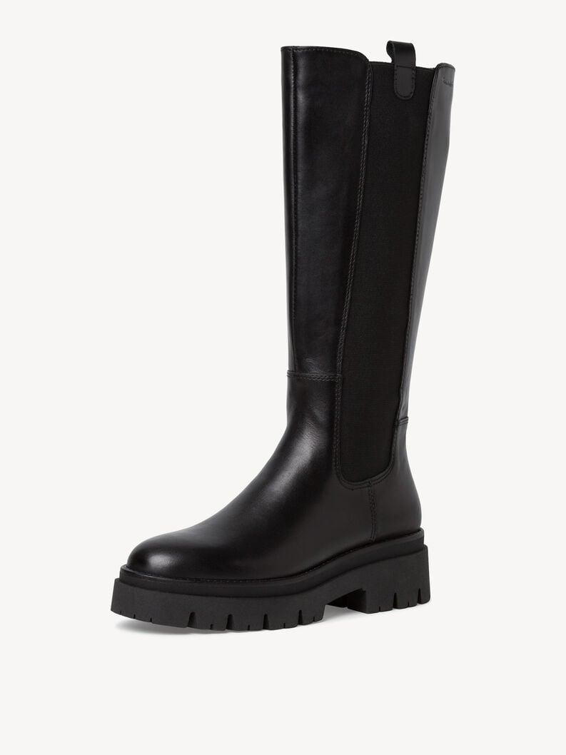 Tamaris Lederstiefel - Schwarz