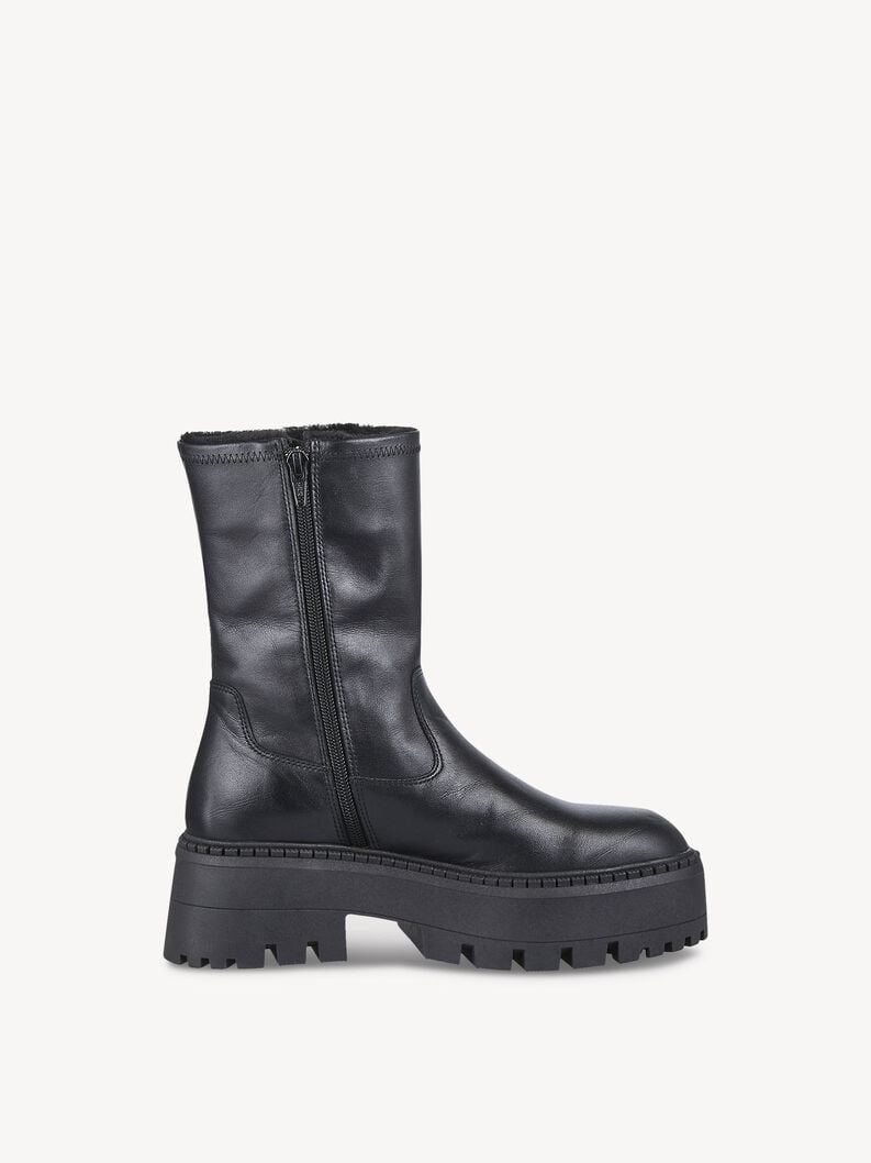Tamaris Lederstiefelette - Schwarz Warmfutter