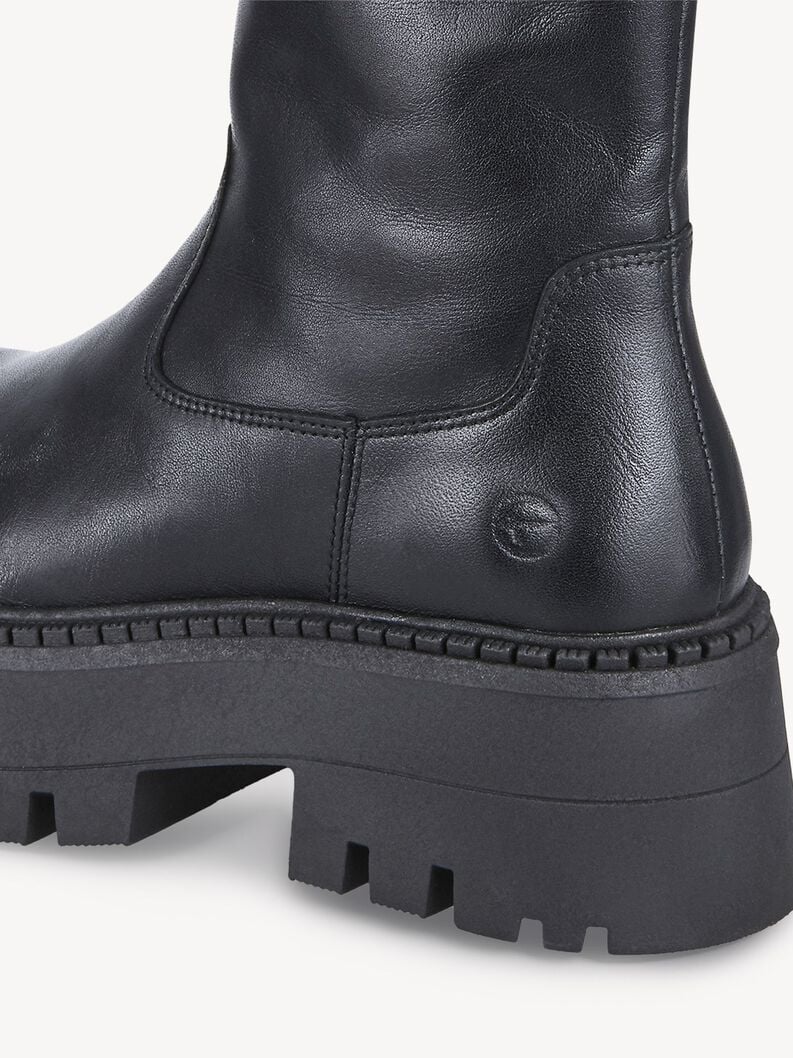 Tamaris Lederstiefelette - Schwarz Warmfutter