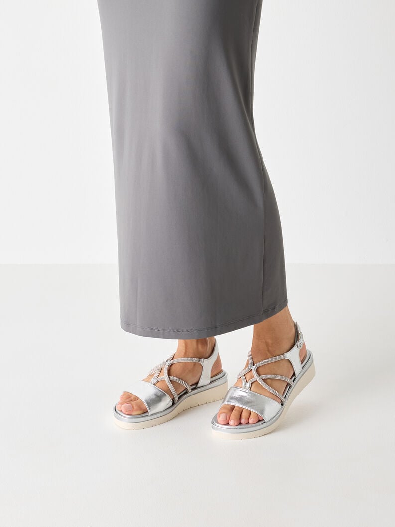 Tamaris Ledersandalette - Silber
