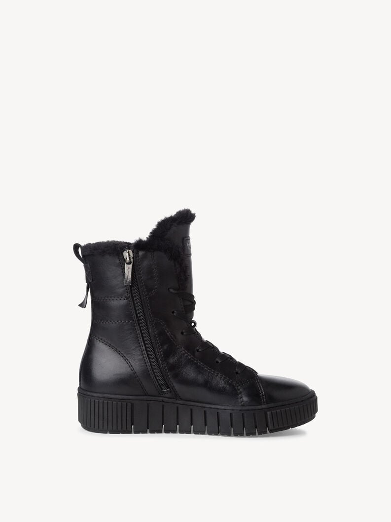 Tamaris Lederstiefelette - Schwarz Warmfutter
