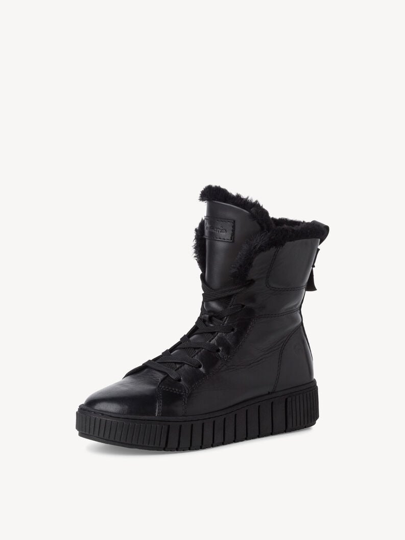 Tamaris Lederstiefelette - Schwarz Warmfutter