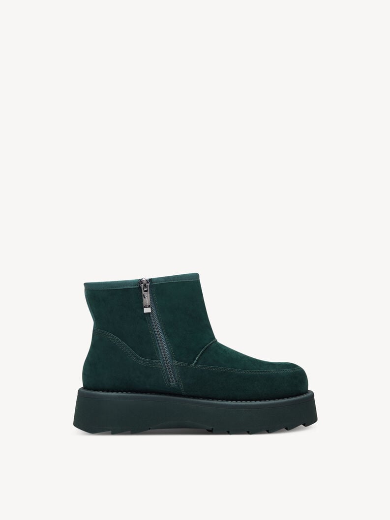 Tamaris Lederstiefelette - Grün Warmfutter