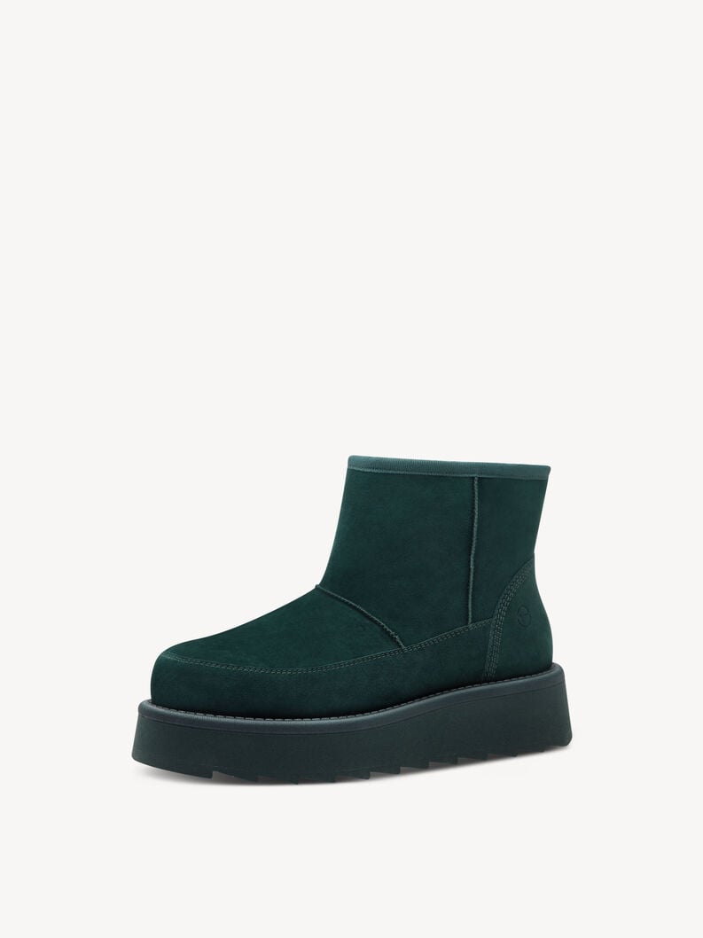 Tamaris Lederstiefelette - Grün Warmfutter